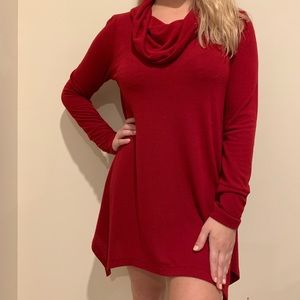 red sweater dress